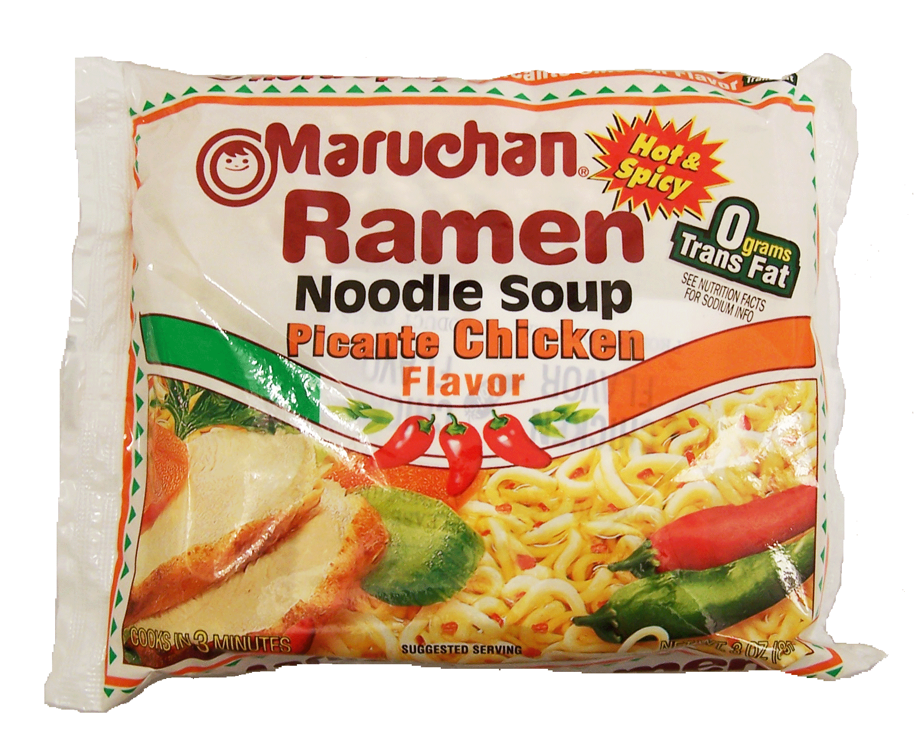 Maruchan  ramen noodle soup chicken hot & spicy flavor add boiling water Full-Size Picture